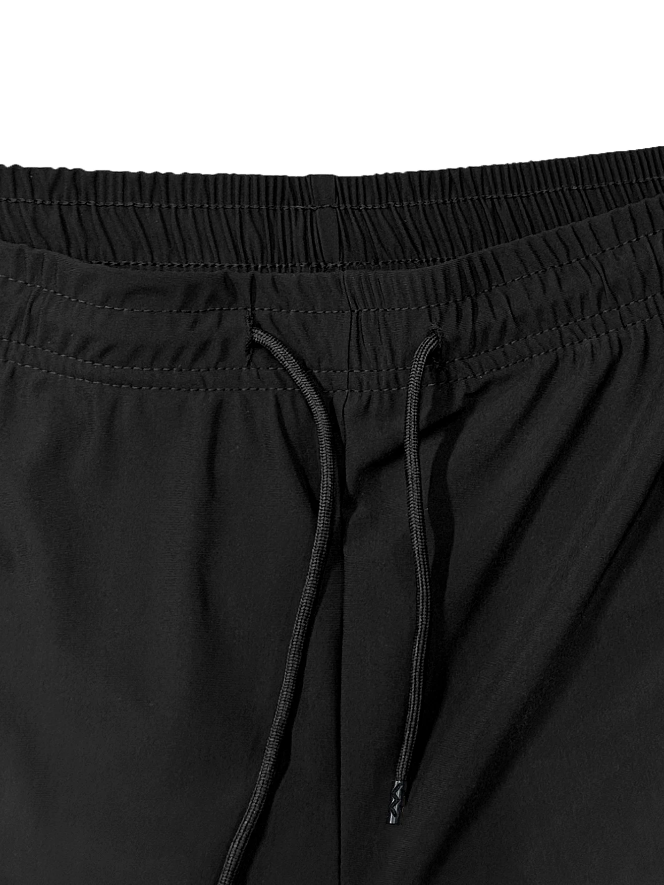 Men's solid color shorts, with zipper pockets, casual elastic drawstring shorts with a loose waist and high elasticity, suitable 5