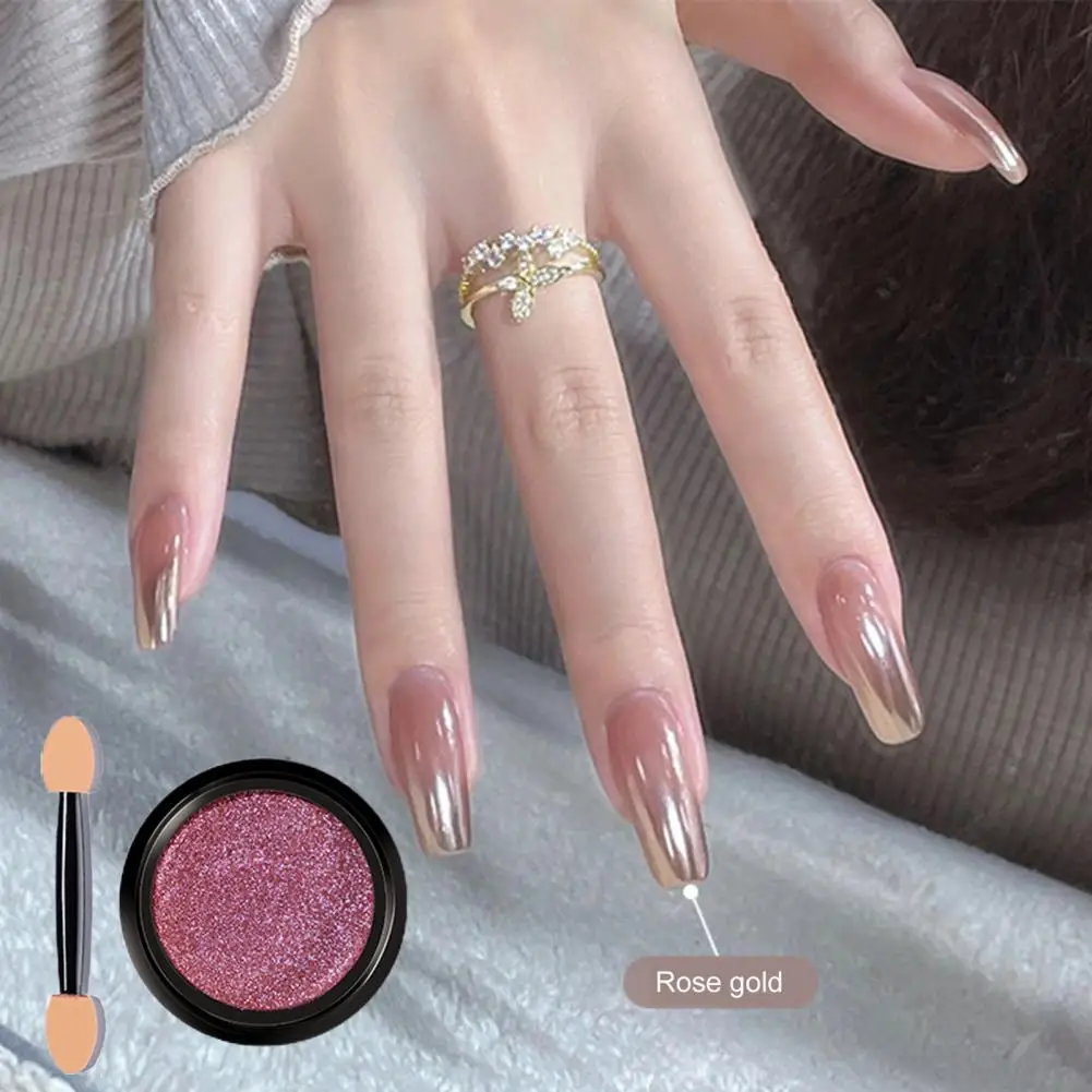 1 Set Beautiful Nail Art Powder No Irritation Manicure Easy to Apply Nail DIY Powder with Brush