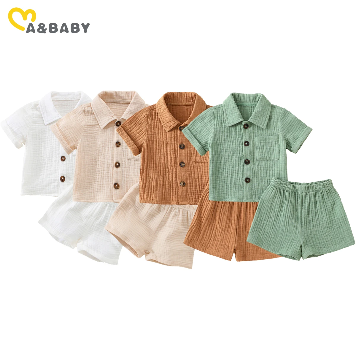 mababy03YToddlerNewbornInfantBabyBoysClothesSetsButtonShirt