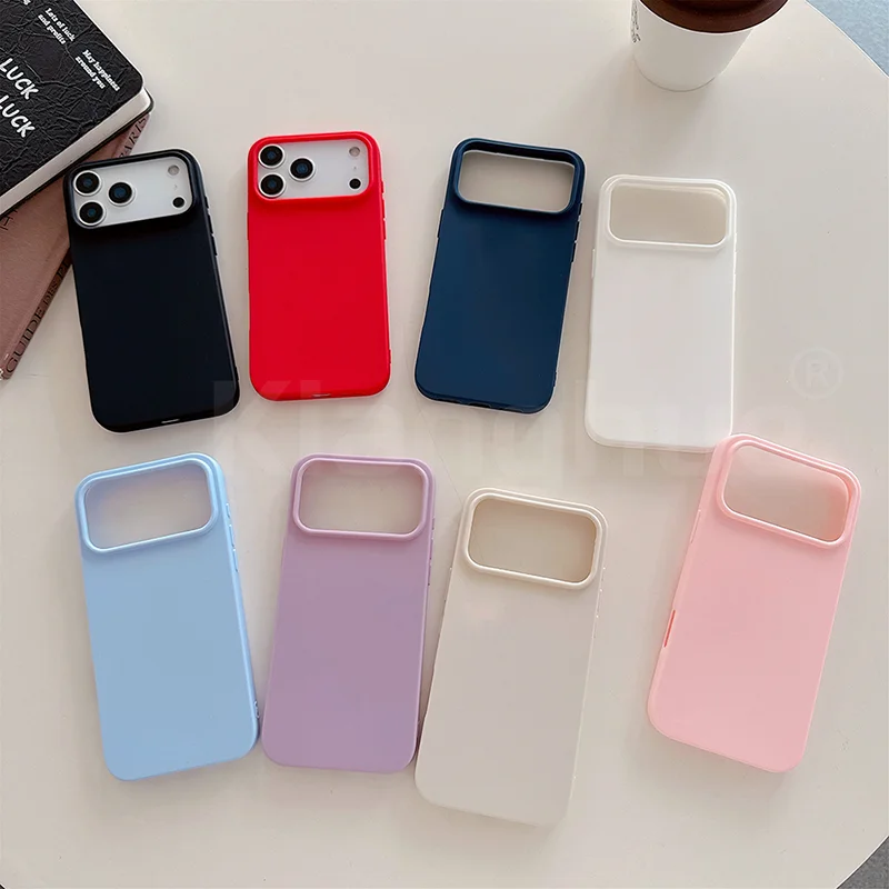 Luxury Pattern Matte Candy Color Silicone Soft Case - Solid Color Shockproof Cover