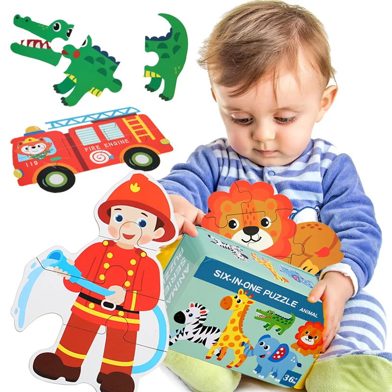 Wooden Puzzle Toys Montessori Toys for Baby 1 2 3 Years Old Alphabet Number Shape Matching Games