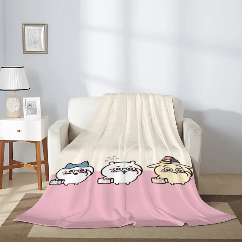 

Chiikawa Custom Blanket Fluffy Soft Blankets for Bed Furry Sofa Blankets & Throws Summer Comforter Throw Double Decorative Anime
