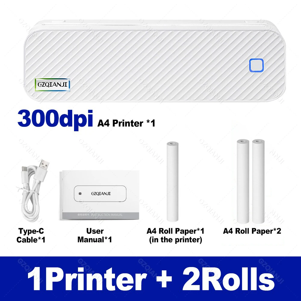 طابعة حرارية محمولة صغيرة الحجم بحجم A4، لا تتطلب...