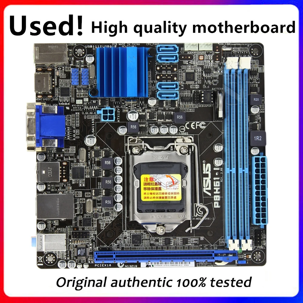Per Scheda Madre Del Computer Desktop Asus P8H61-I Lga 1155 Ddr3 Per Scheda Madre Desktop Intel H61 P8H61 Sata Ii Usata