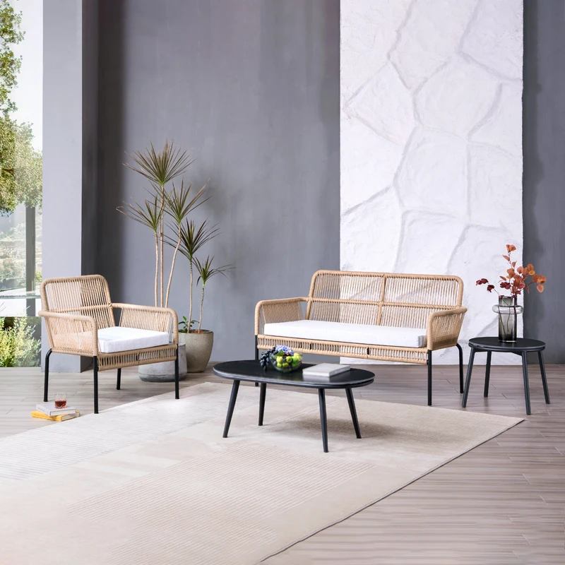 

XK Outdoor Courtyard Balcony Leisure Sofa Outdoor Waterproof and Sun Protection Rattan Couch
