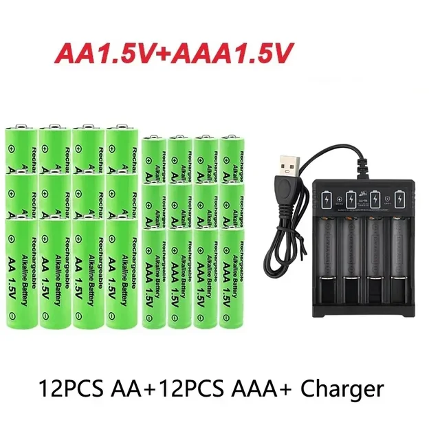 Original Rechargeable Battery 1.5V AA9800mAh+AAA8800mAh+Charger for Computer Clock Radio Video Game Digital Camera AA AAAbattery 5