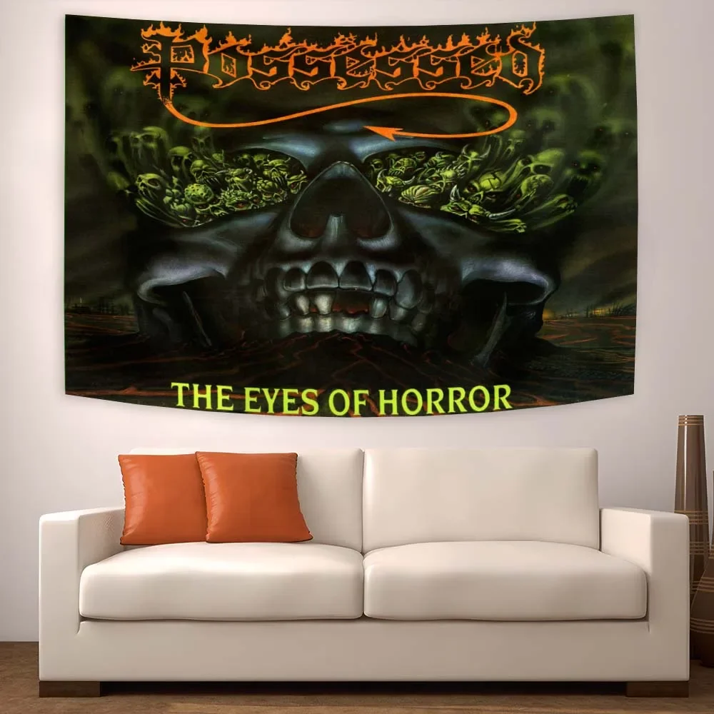 3x5ft Shadow Cult Best Album Possessed By Seven Churches Tapestry for College Dorm Room Decor, Bedroom Aesthetic Room Decor