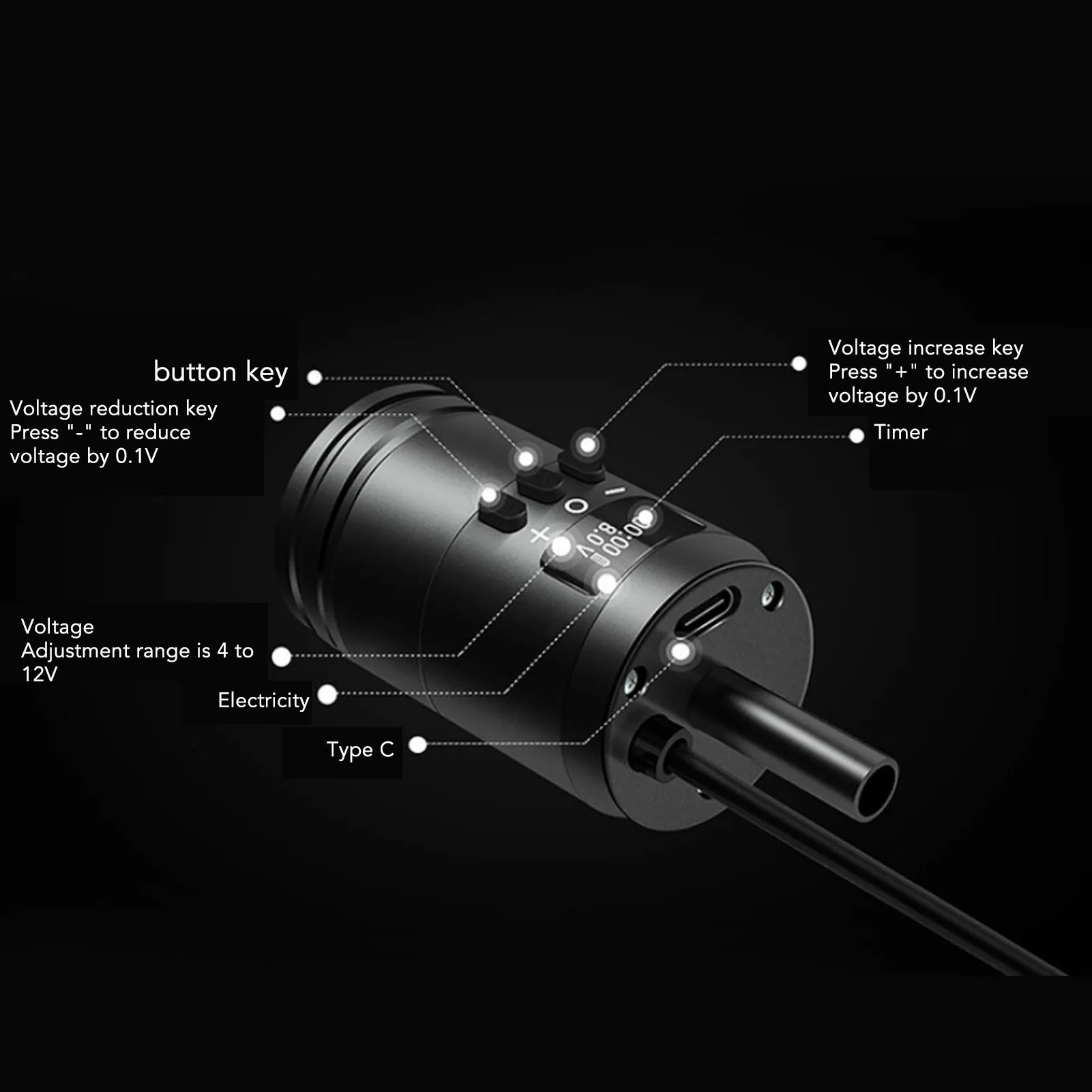 Tattoo Battery Pack 1600mAh Professional Wireless Grip Power RCA Interface Portable 34mm Size For Rotary Cartridge Tattoo Machines tattoo power supply