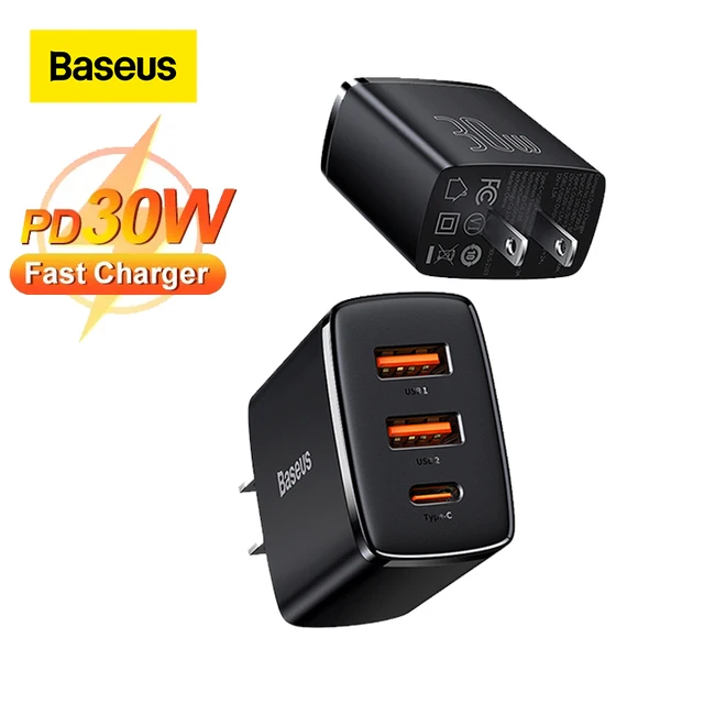 Baseus 30W USB Type C Charger Phone Charger PD Quick Charge For iPhone 14 13 12 Pro Max QC3.0 Fast Charging For Samsung Xiaomi 1