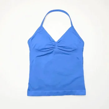 NCLAGEN Longline Strappy Top Sports Yoga Vest Underwear Women's Fitness Top Gym Beautiful Back Bra Running Workout Halter 3