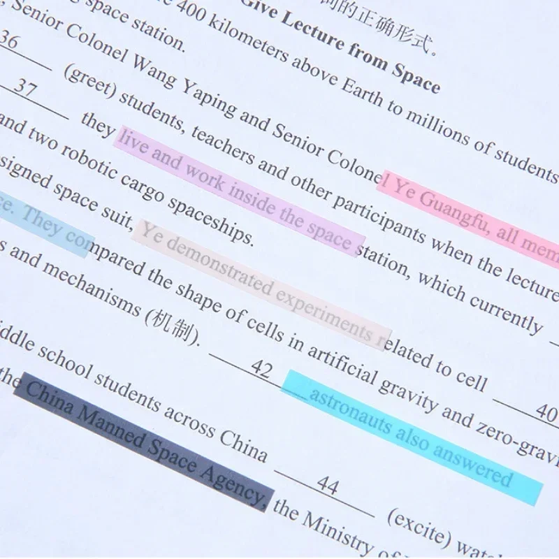 Index Sticker Notes Color Translucent Strips PET 300Pcs Highlight Mark Bookmarks Student Stationery