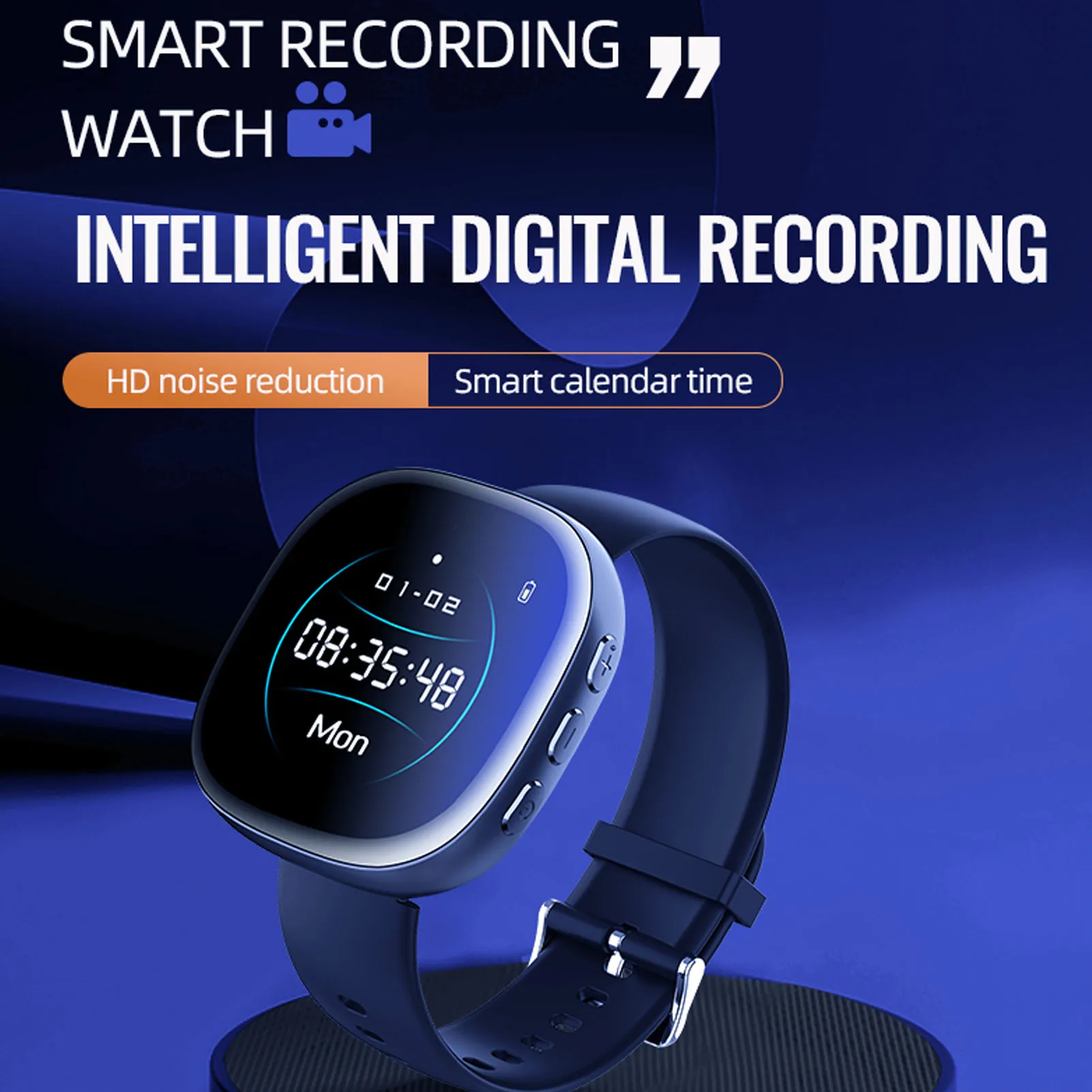 EnregistreurvidéomontrenumériqueHD1080PréductiondubruitAIIntelligentenregistreuràcommandevocalemontreenregistreurvidéonumériquemontre-AliExpress44