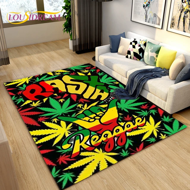 Reggae Music Jamaican Style Maple Leaf Area Rug,carpet Rug For Living Room  Bedroom Sofa Decoration,kitchen Non-slip Floor Mat - Carpet - AliExpress