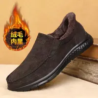 Fashionable Warm Winter Loafers Comfortable Walking Shoes Soft Lightweight Gift for Dad Suitable for Middle-Aged And Elderly Men