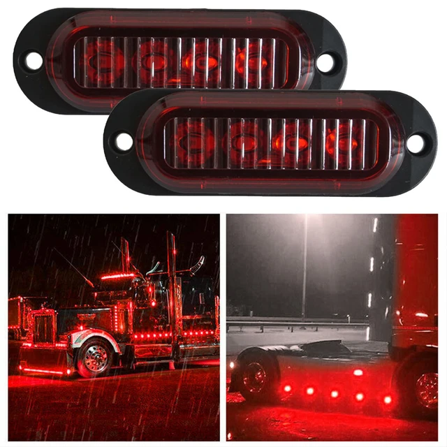 4x 24v 8 LED Indicatori Laterali Luci Ingombro Arancio Per Camion