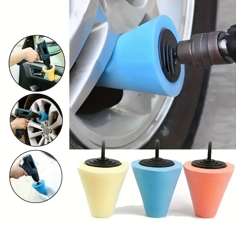 Sponge Polishing Cone Polishing Ball Wheel Car Beauty Waxing Pad Buffer Waxing Buffing Pad Car Sealing Glaze car waxing pad