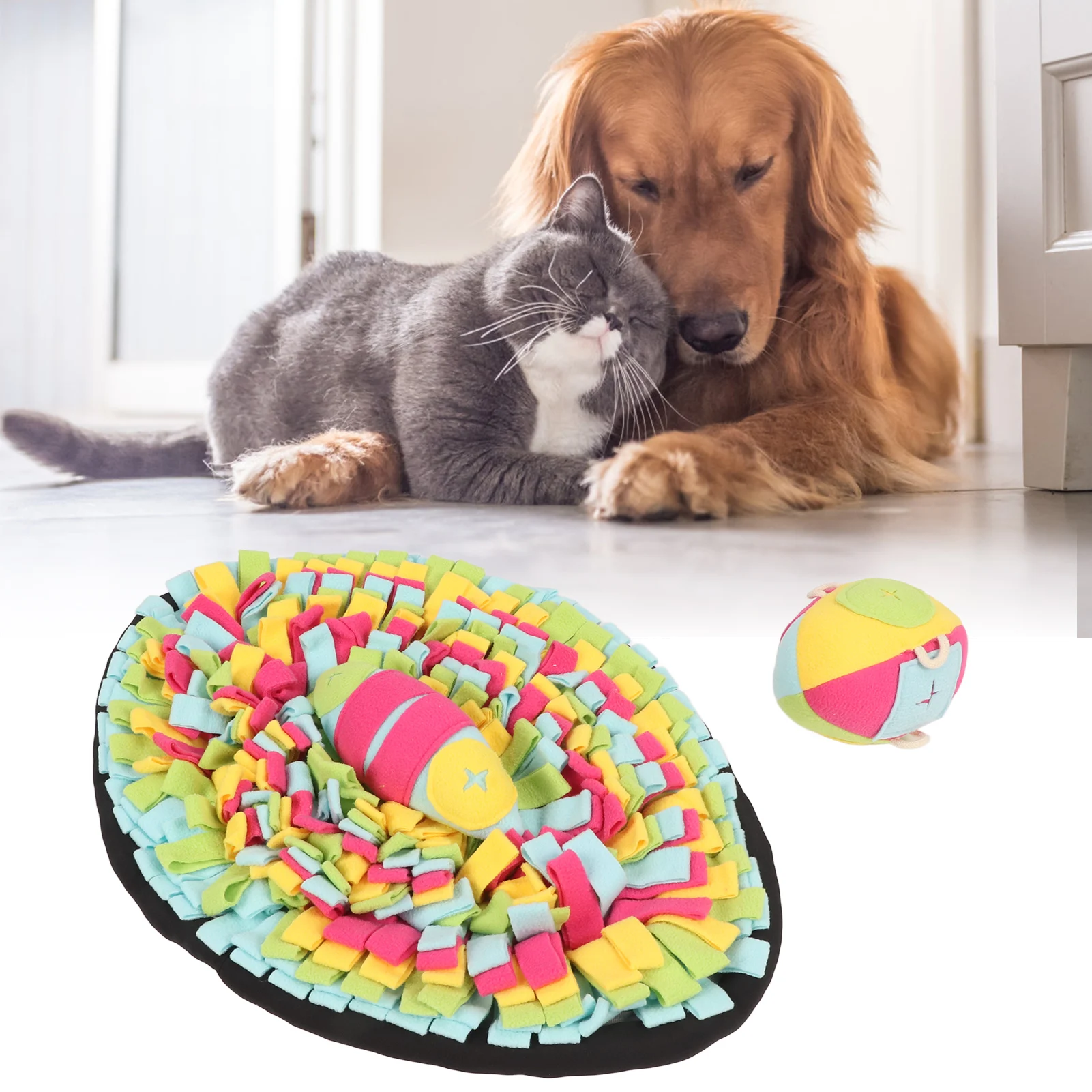 

Dogs Sniffing Mat Puzzle Interactive Mental Stimulation Squeaky Sniffing Digging Treat Mat For Dogs Puppies