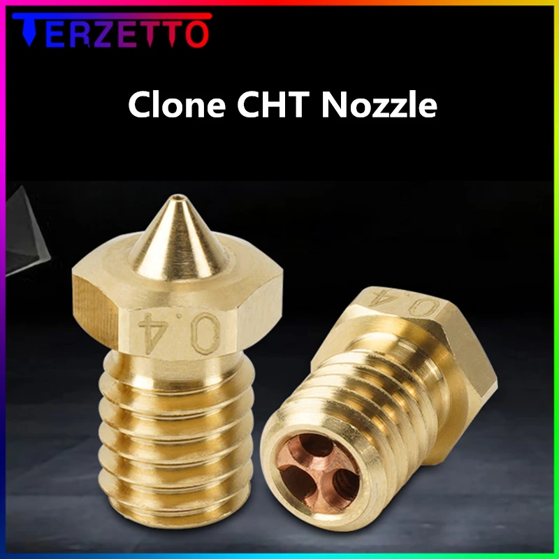 

Clone-CHT Tip Nozzle 0.4mm 0.6mm 0.8mm E3D V6 Brass Copper Nozzles High Flow Extruder Print Head For 1.75mm 3D Printer Parts