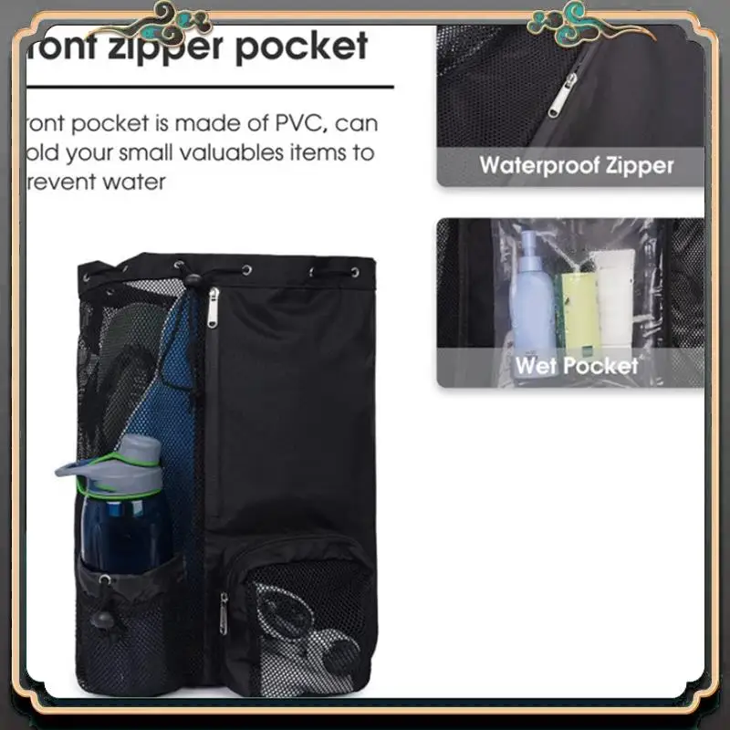 Premium Swim Bag Mesh Drawstring Backpack For Swimming, Gym, Pool, Workout Gear & Sports