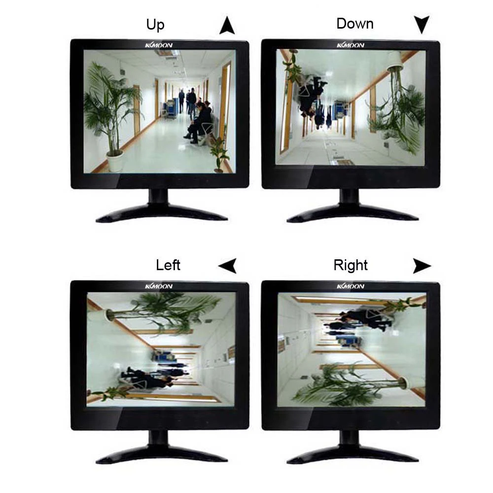 8 Inch TFT LCD Color Video Monitor CCTV Monitor Screen VGA BNC AV Input for PC CCTV Security Remote and Stand Rotating Screen monitor for cctv