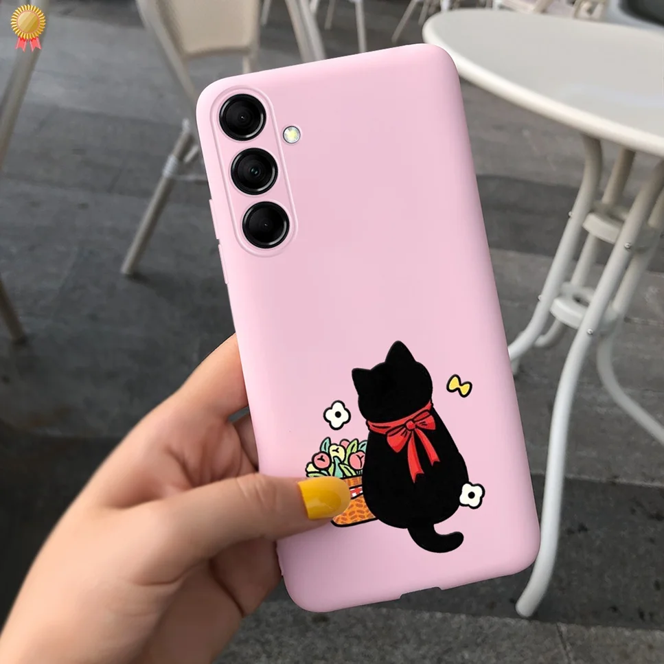 For Samsung F54 5G Cases Cute Cartoon Shockproof Black Pink Silicone For Samsung Galaxy F54 F54 5G Phone Case Bumper Funda
