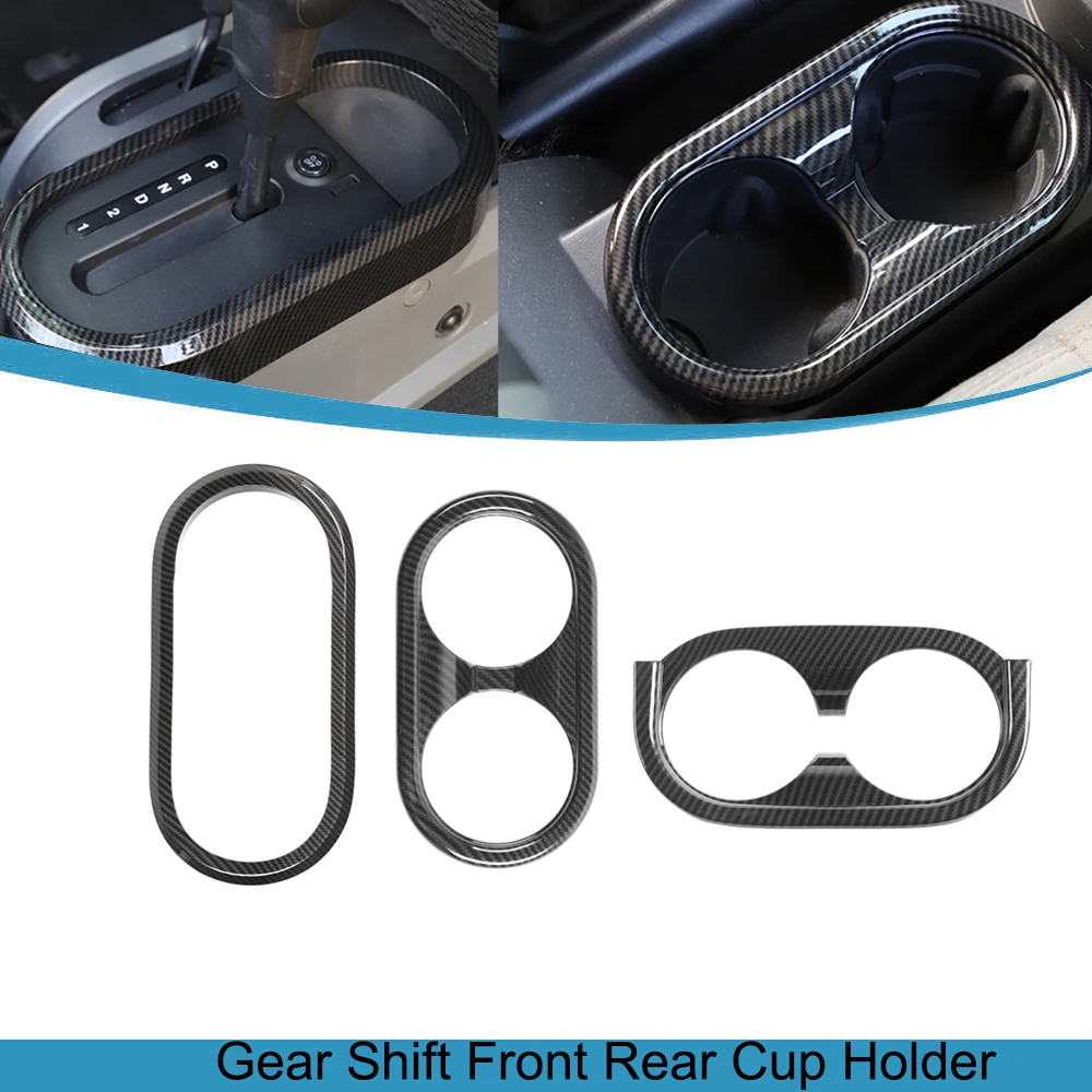 

Car Gear Shifter Front Rear Cup Holder Decoration Cover for Jeep Wrangler JK JKU 2007 2008 2009 2010 Auto Interior Accessories