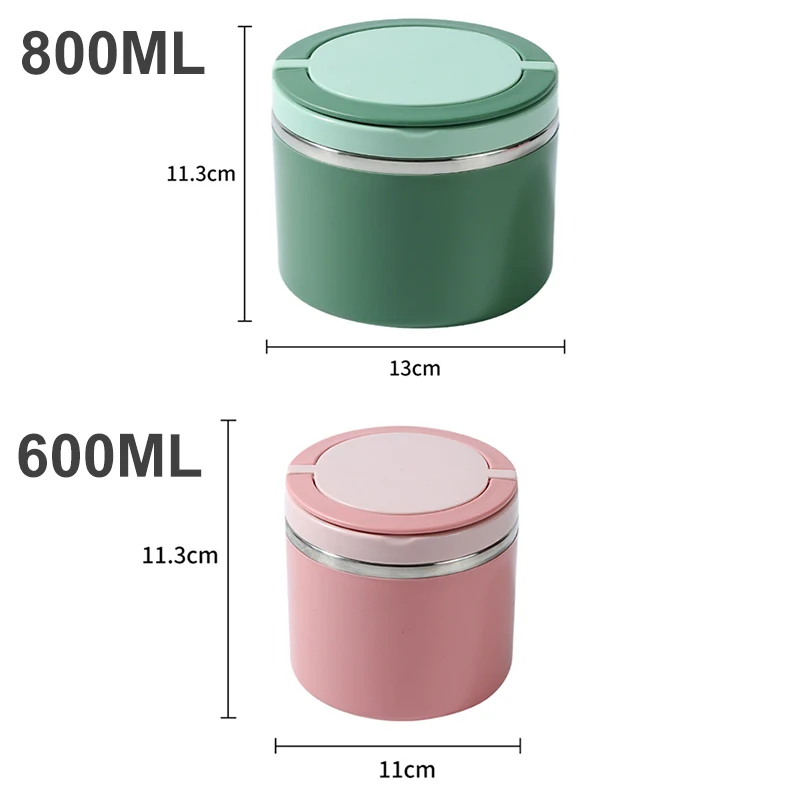 600/800ml Food Thermal Bento Box Insulated Soup Cup Thermos Containers Stainless Steel Lunch Box Thermo Jar for School Children