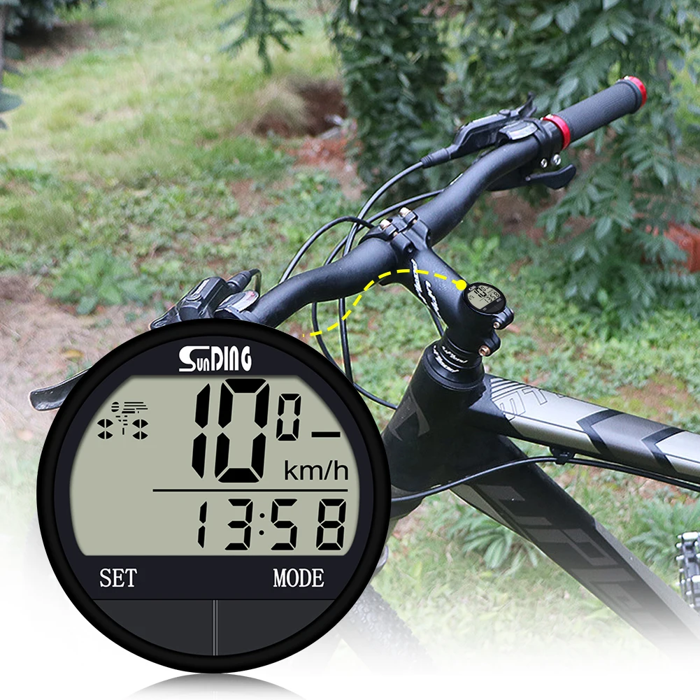 Bicycle Speedometer Bike Computer LED Digital Cycling Odometer Multi-Functional Cycling Computer for Men Women Outdoor Cycling