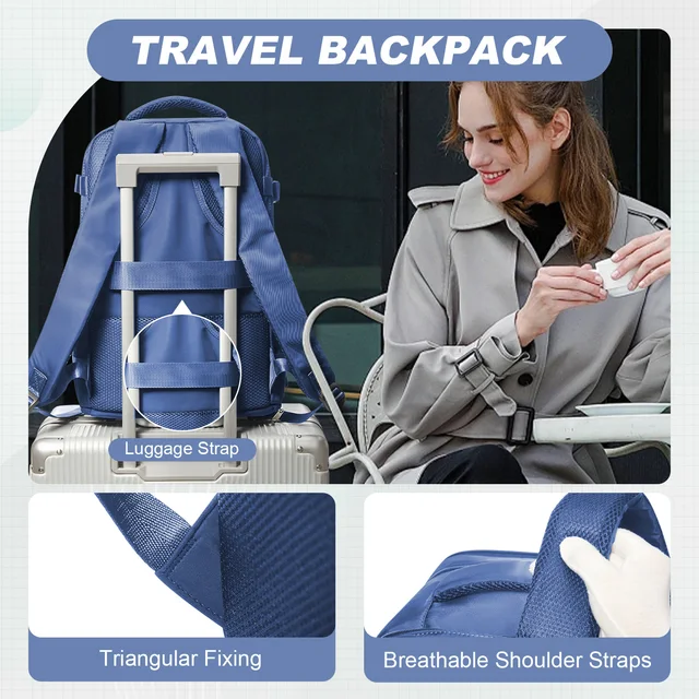 Travel Backpack for Women Men, Ryanair Backpack 40x20x25 Cabin Airplane Luggage EasyJet 45x36x20 Backpack Business Laptop Bag 6