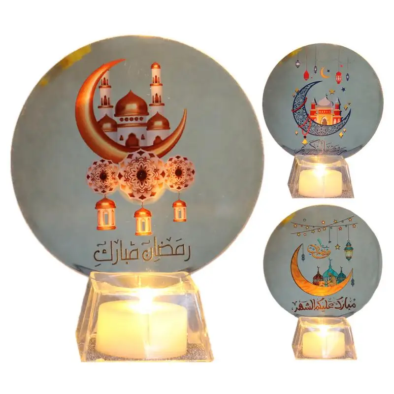

Eid LED Night Light Eid Mubarak Decoration Eid Decorations Desk LED Night Lamp Moon Star Metal Bedroom Table Lamp Home Decor