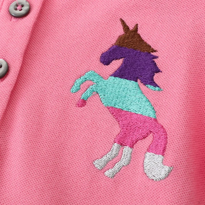 Girls Dresses Summer Pink Cute Elegant Princess Dress Toddlers' Short Sleeve Uniform Picque POLO Baby Birthday Party Clothes