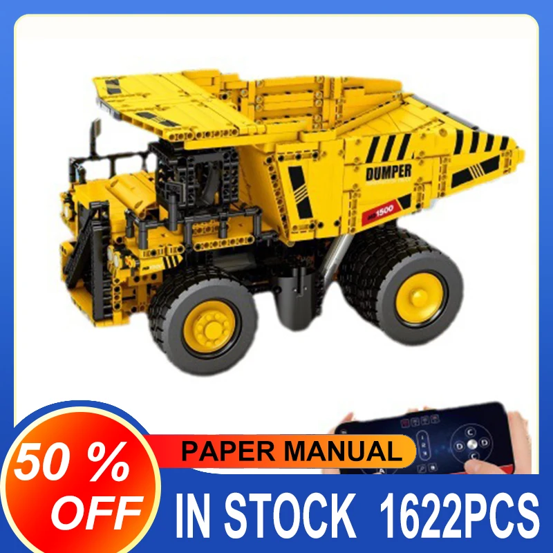 Reobrix High-Tech 22025 Moc-75257 Truck Escavatore Model Assembly Toys Blocks Moc Engineering Series Rc Car App Control Gift Kid