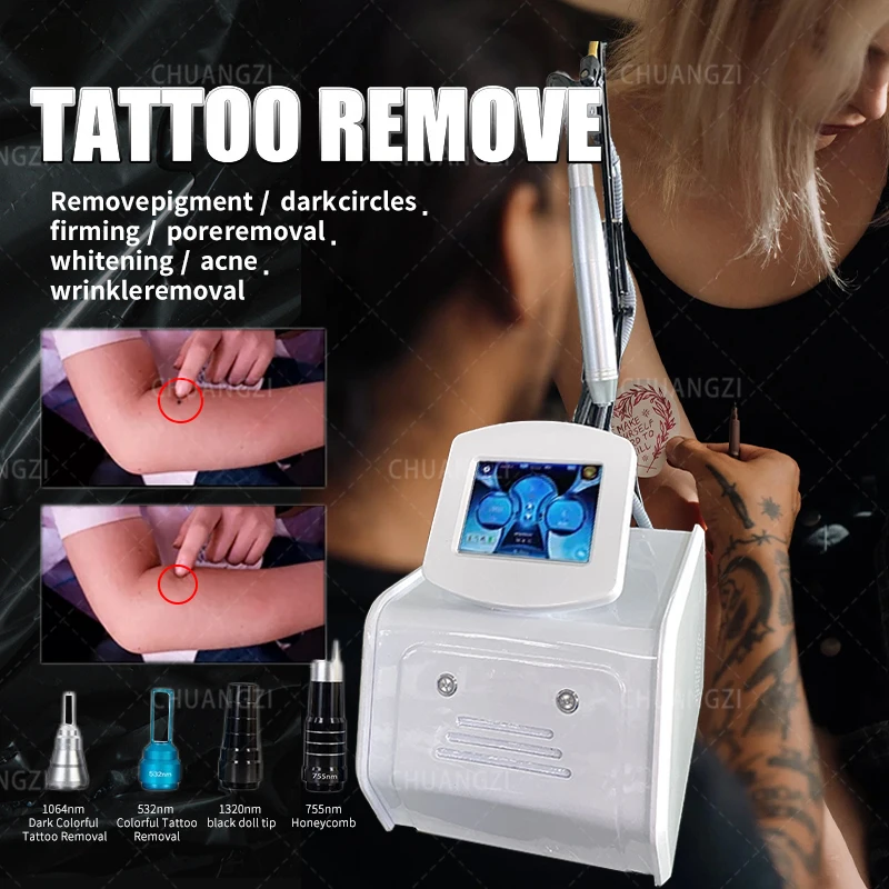 

Portable Picosecond ND YAG Laser Professional Tattoo Removal Machine Pigment Removal Skin Whitening Instrument