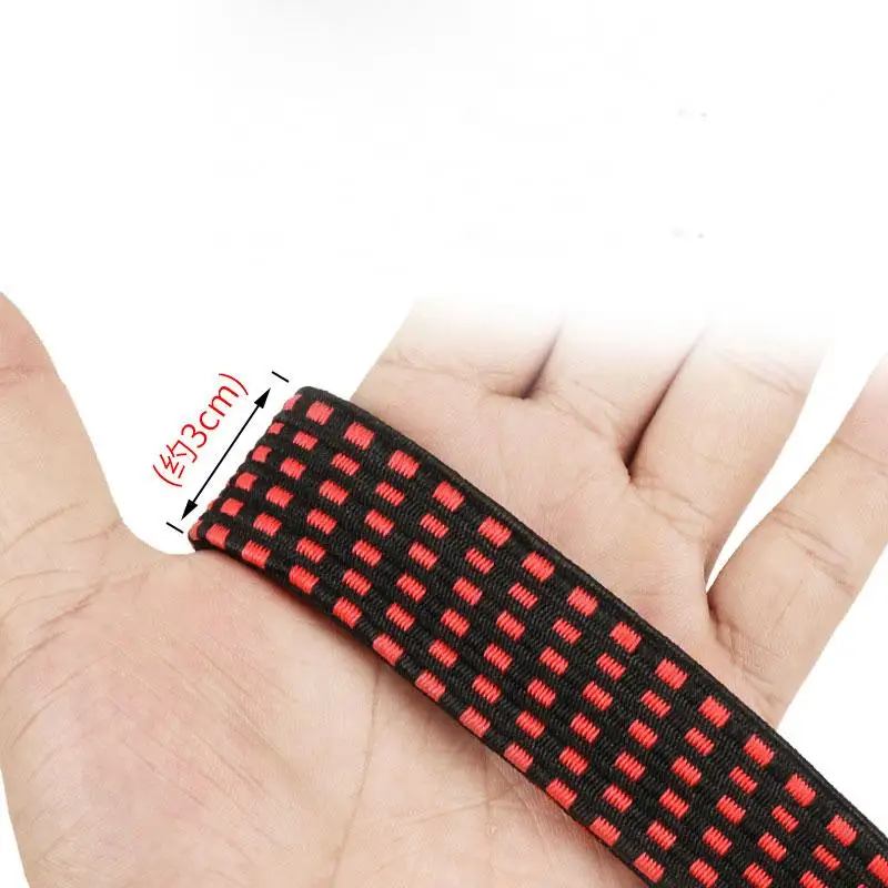 Motorcycle Luggage Strap Motorcycle Bicycle Luggage Fixed Strap Rope Length Adjustable Double-layer Metal Hook Widening Elastic Belt for Bicycle Moto