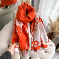 Luxury Winter Cashmere Scarf Women 2024 Design Warm Pashmina Blanket Poncho Scarves Female Carriage Shawl Thick Foulard Bufanda 5