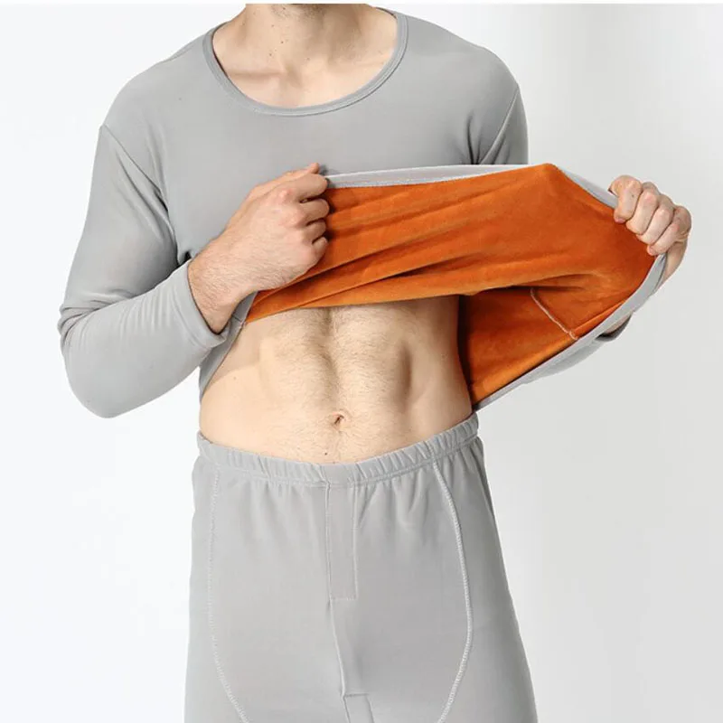 Winter Fleece Thick Mens cotton Thermal Underwear Tops Large Size 8XL 9XL Long Sleeve fleece tshirt Soft Underwear tees 9xl 8xl 4