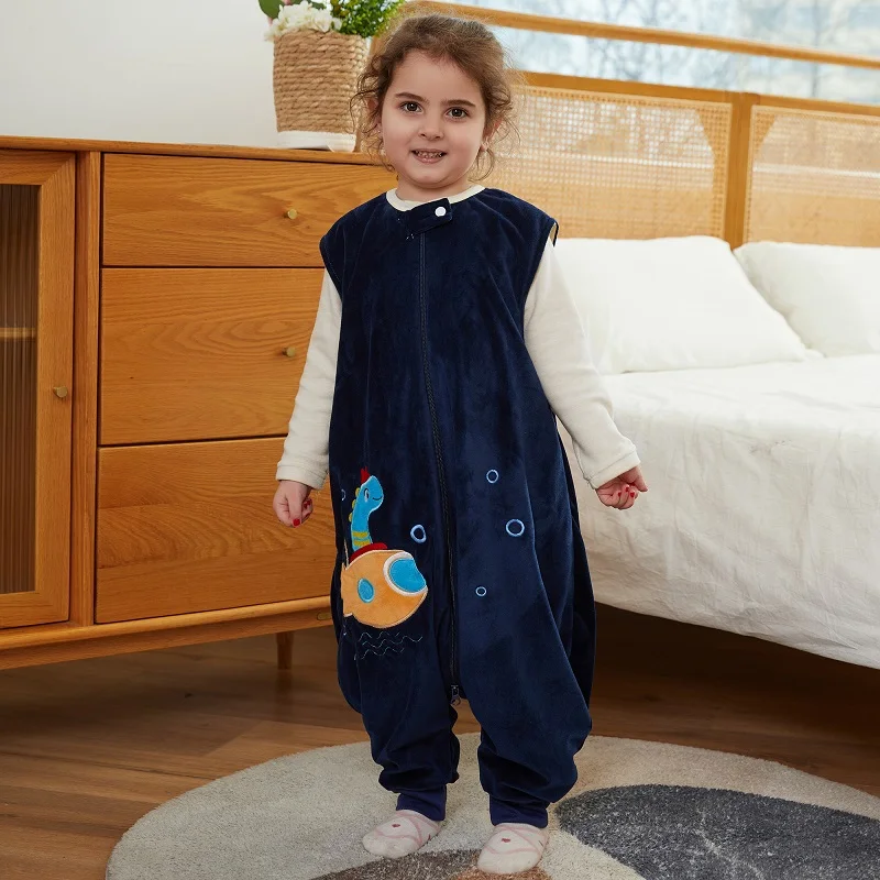MICHLEY Cartoon Children Baby Sleeping Sleepsack With Feet Sleeveless Sleepwear Pajamas For Girls Boys Kids Bag Sack 1-6T