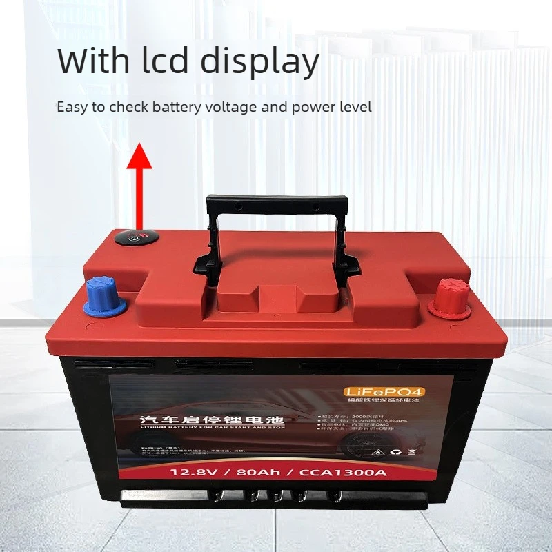 12V Car Start-Stop LiFePO4 Battery 100Ah Large Capacity with Power Indicator Col