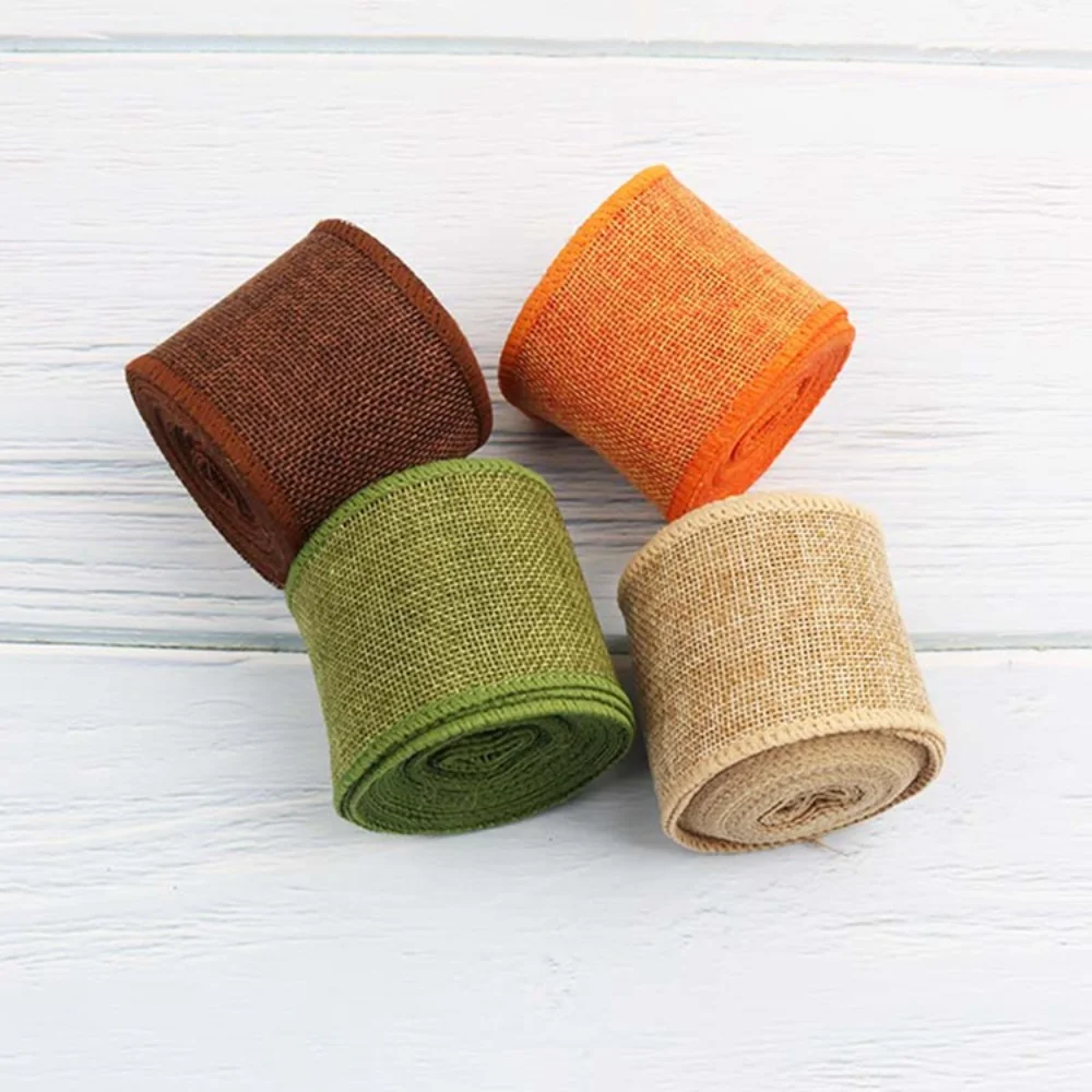 3M/Roll 6cm Burlap Ribbon Colorful Natural Jute Ribbon Jute Fabric for DIY Christmas Wrapping Crafts Wedding Decoration ribbon decoration ribbon supplies wrapping ribbon christmas ribbon jute ribbon