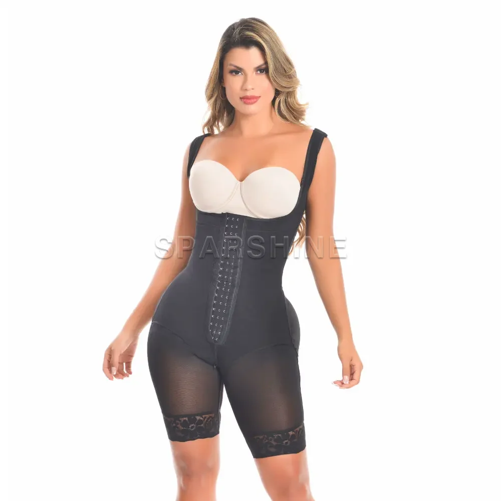 

Fajas Colombianas Compression Garment With Thin Straps Hook Closure Waist Slimming Flat Belly Butt Lifter Shapewear