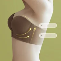 Soutiens-gorge sans bretelles à fermeture avant pour femmes, soutien-gorge push-up sans couture, optique douce, sous-vêtements solides, lingerie invisible réglable 3