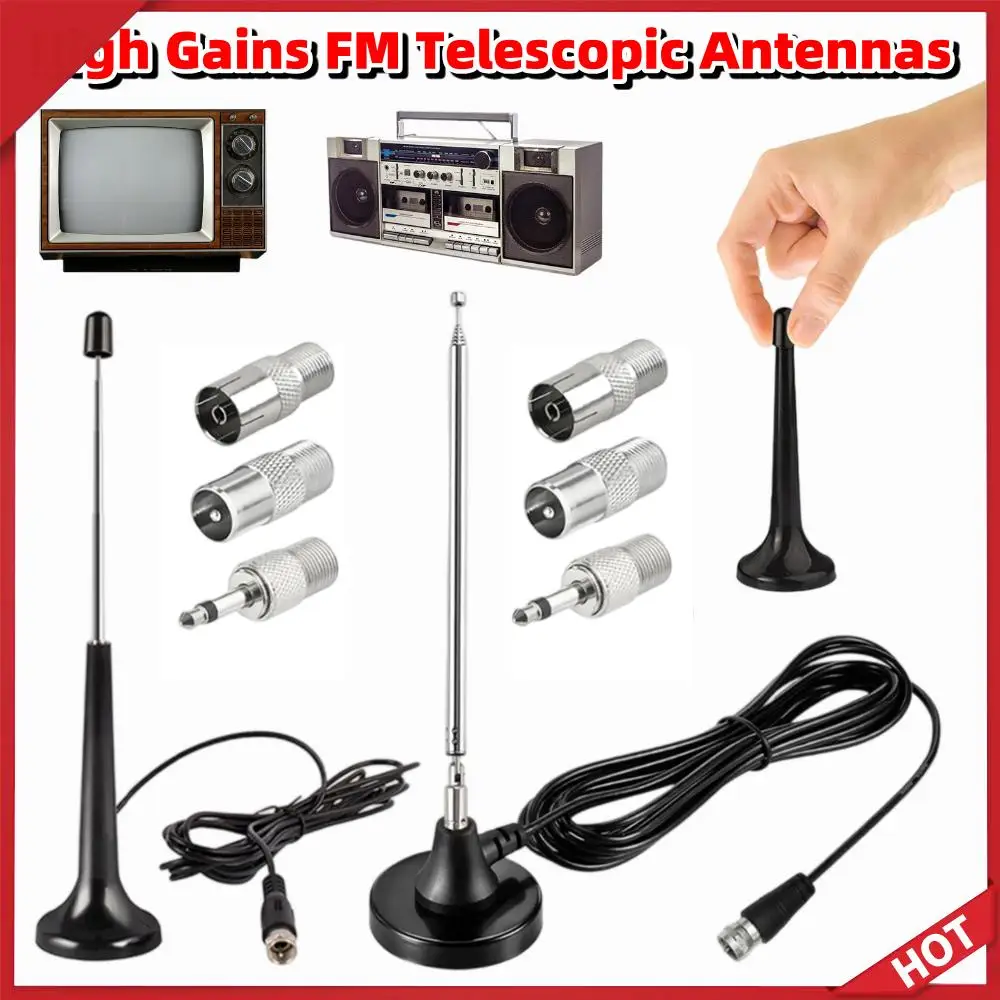 DAB Radio Replacement Antenna Indoor High Gains FM Telescopic Antennas ...