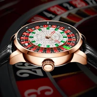 PINDU Design nouveau NH35A montres mécaniques hommes bouton poussoir tourner russe Roulette jeu saphir miroir diamant cadran montre pour hommes 3