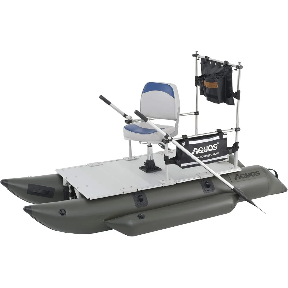 ty for One Series 8.8plus ft Inflatable Pontoon Boat with Stainless Steel Guard Bar and Folding Seat for One Person Fishing Alu