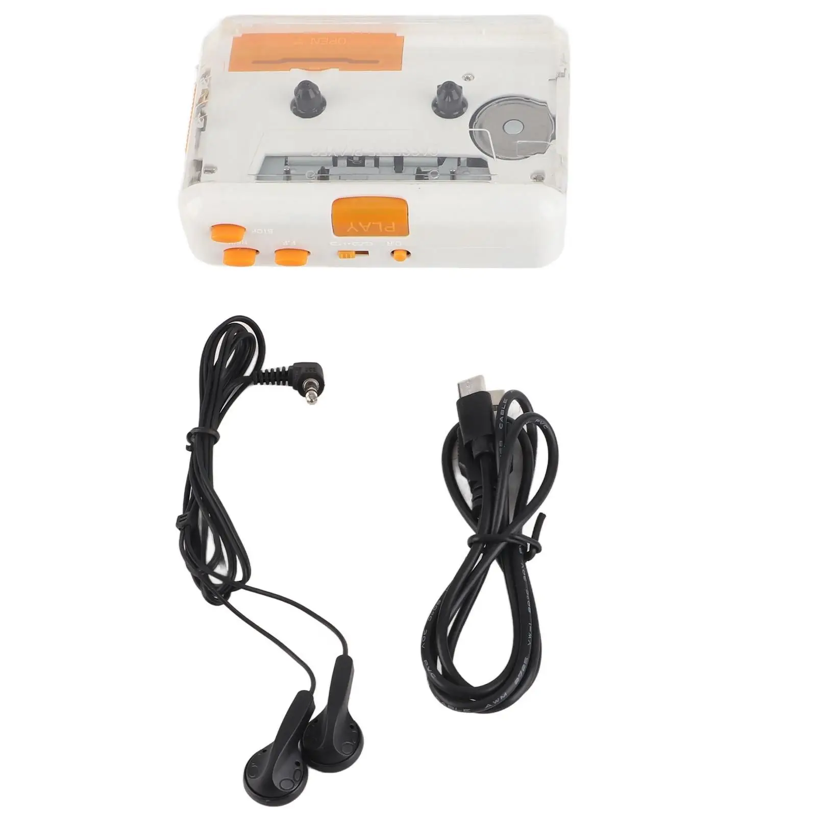 USB Cassette Converter Player-Portable MP3 Tape Player with Earphones, Plug & Play for pc
