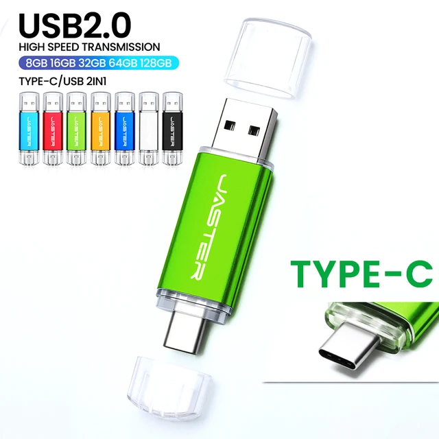 JASTER Type C OTG USB Flash Drive 64GB 32GB 16GB 8GB 4GB Memory Stick 2.0 Pendrive High Speed for Mobile Phones and Computers 1