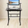60cm Adjustable Height Stand Up Laptop Desk Computer Standing Desk with Rollers Stand Up Laptop Desk Laptop Computer Stand Desk 1