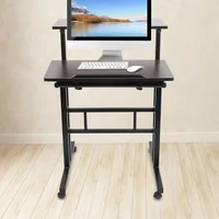 60cm Adjustable Height Stand Up Laptop Desk Computer Standing Desk with Rollers Stand Up Laptop Desk Laptop Computer Stand Desk 1