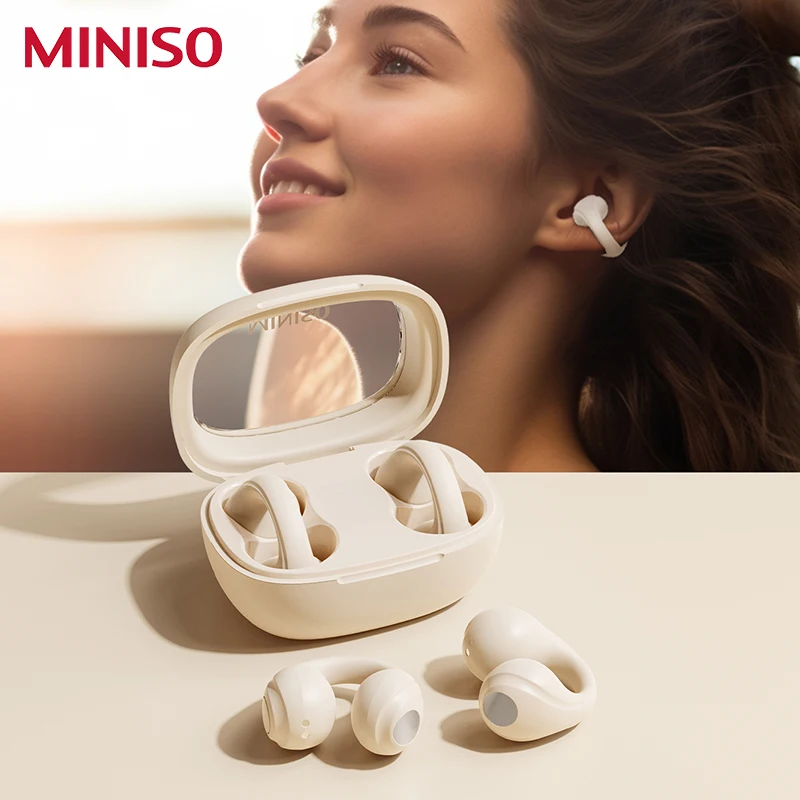 

Оригинальные наушники MINISO A02 Bluetooth с зажимом для ушей, Спортивная беспроводная гарнитура, цифровой дисплей, наушники с сенсорным управлением, новинка 2023