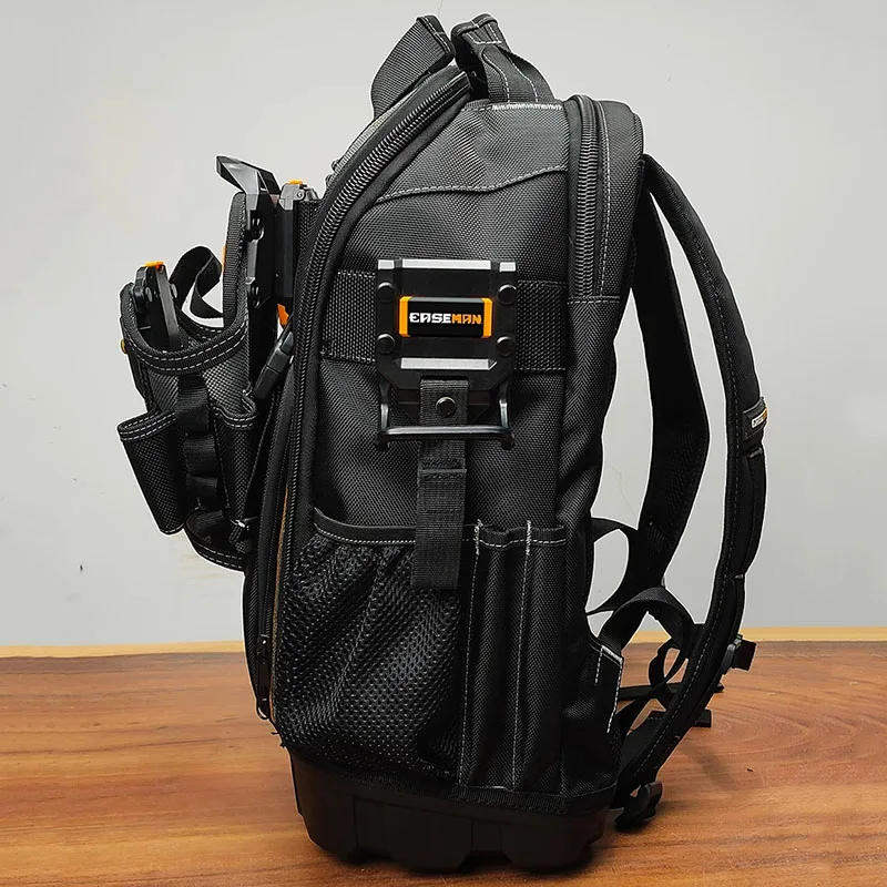Zaino per attrezzi da elettricista resistente con tasche multiple per